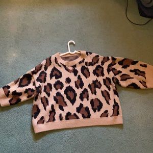 Shein sweater cheetah print , oversized but a bit cropped